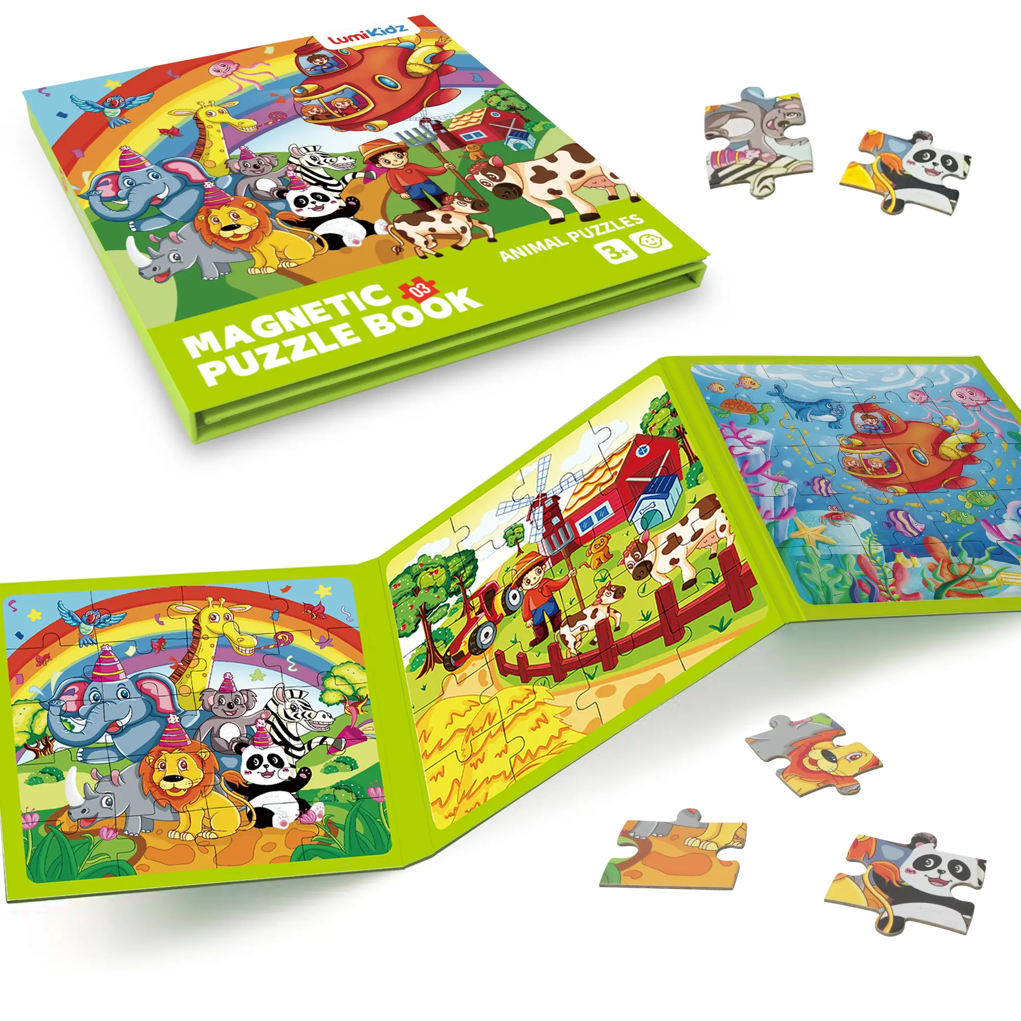 LumiKidz Magnetic Sudoku Puzzle, 60-Piece Animal/Farm/Underwater Magnets, Educational Learning Toy for 2-6 Year Olds, Travel Size Products, Learning for Toddlers, Ideal Road Activity Toy
