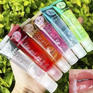 Set of 6 Transparent Lip Oils, Hydrating and Moisturizing, High-Gloss Lip Gloss, Moisturizing Lipgloss, Soft Tube, Fruit-Flavored, Hydrate