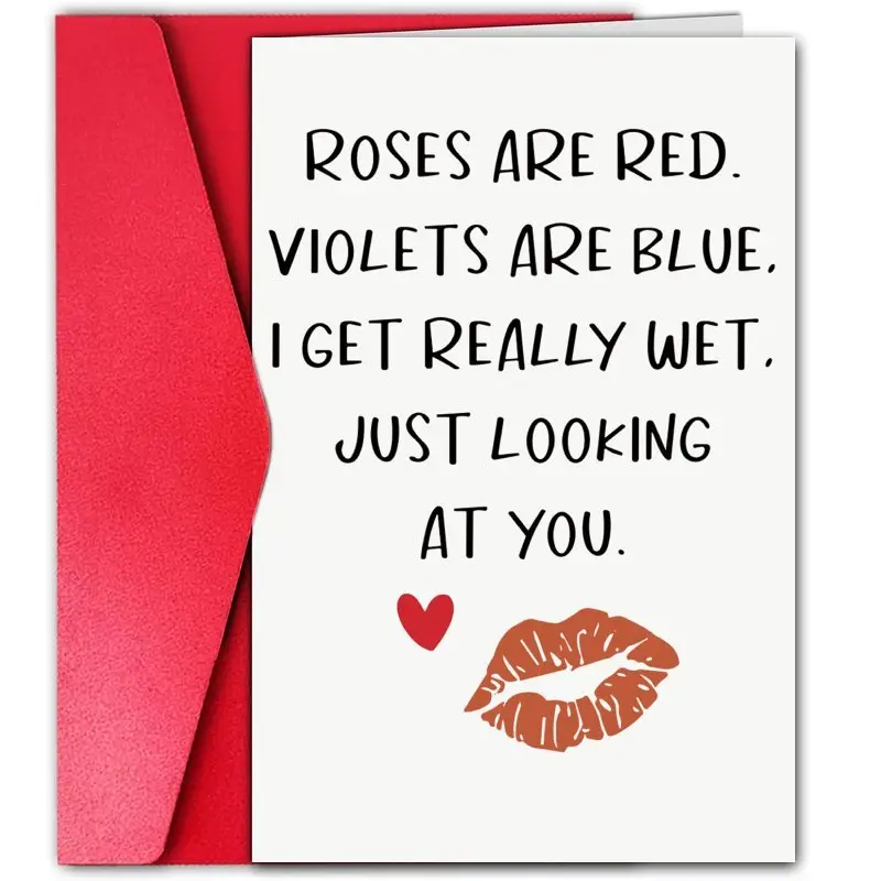 1pc Warm Valentine's Day card for couples, missing you card, funny best friend card, anniversary card, love you card, boyfriend, husband Valentine's card.