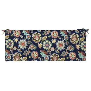 RSH Décor Foam Bench Cushion for Indoor and Outdoor Use, 72” x 18” x 2”, Daelyn Navy Design