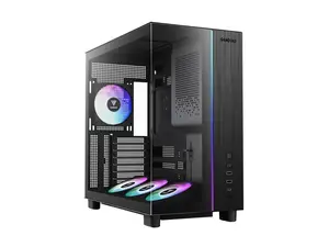 Gamdias ATLAS M4 pc case ATX 4x120mm PWM ARGB fans, adjustable angle lower fan mount, Front-Mounted PSU Design