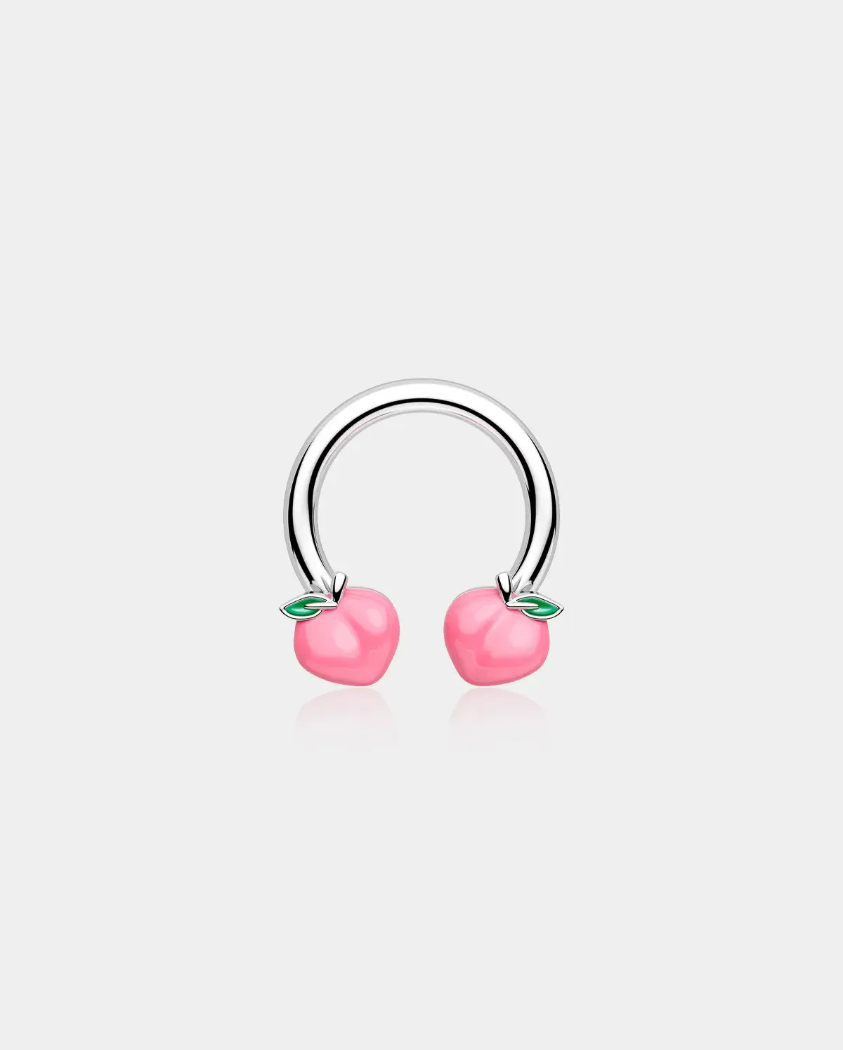 OUFER Septum Piercing Ring, Roly Collaboration Horseshoe with Vibrant Peach Fruit Ends for Nose Piercing