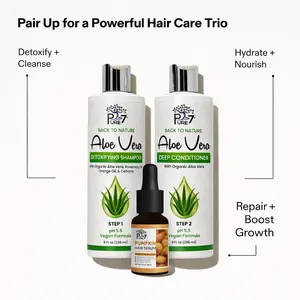 Scalp Rehab Bundle | Aloe Shampoo, Deep Conditioner & Pumpkin Serum for Scalp Repair, Hydration & Hair Growth