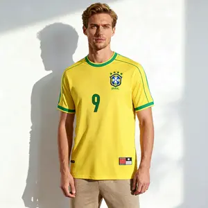 1998 World Cup Brazil Jerseys No. 9 Ronaldo National Team Soccer Jerseys Set Rivaldo Short Sleeve Team Uniforms