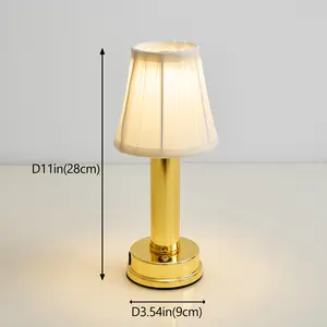 Portables Cordless Table Lamp, Fabric Shade Desk Lamp, 5000mAh Rechargeable Battery Powered Lighting, Dimmable Light for Dining Room, Bedroom, Bedside, Bar, Night Light, Camping, Balcony