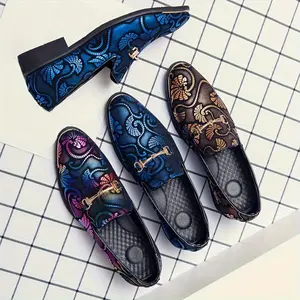 Trendy Pointed Toe Breathable Rubber Sole Men's Fashion Slip-On Loafers - Casual Korean British Style All-Season Versatile Business Footwear