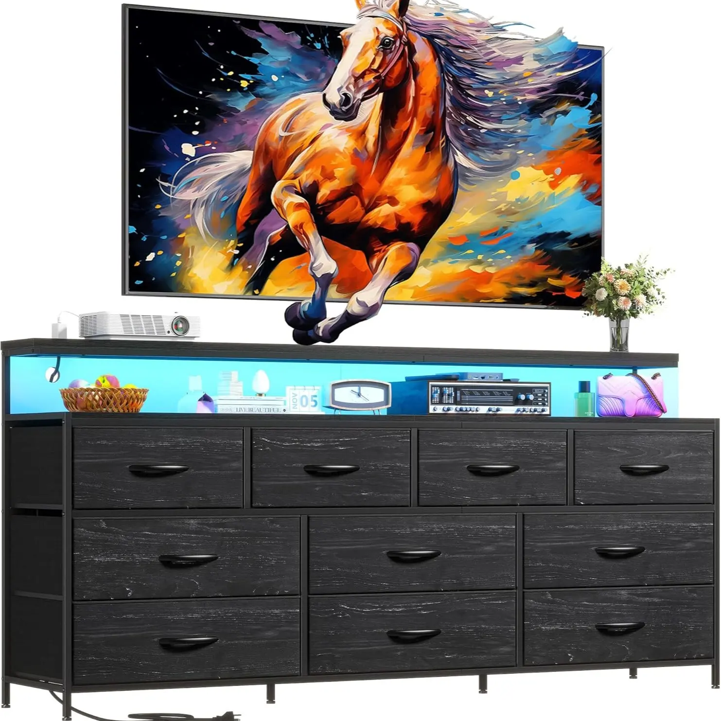 Black-10 Drawer(Long)