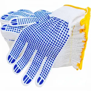 12 Pairs Cotton Polyester Knitted Gloves, Grip Safety Work Gloves Anti-slip Dots Bulk Gloves For Painter Mechanic Warehouse Construction Men and Women, Medium Size