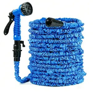 25 Ft Expandable Garden Hose With 7-Function Spray Nozzle Set, High Pressure Water Gun -pc Hose With Sprayer For Yard Watering, No Power Needed, 1Outdoor Use And Car Washing, Summervibes