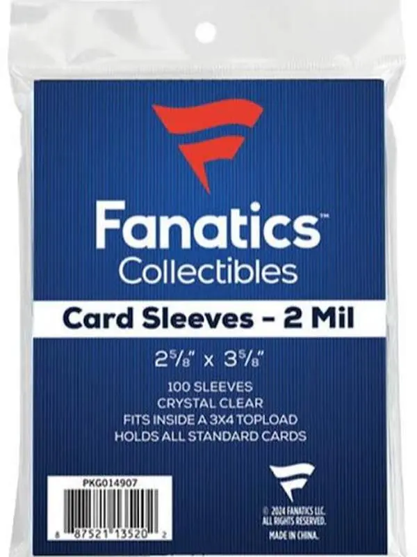 Fanatics 100-Count Soft Card Sleeves – Standard Size Penny Sleeves for Sports Cards