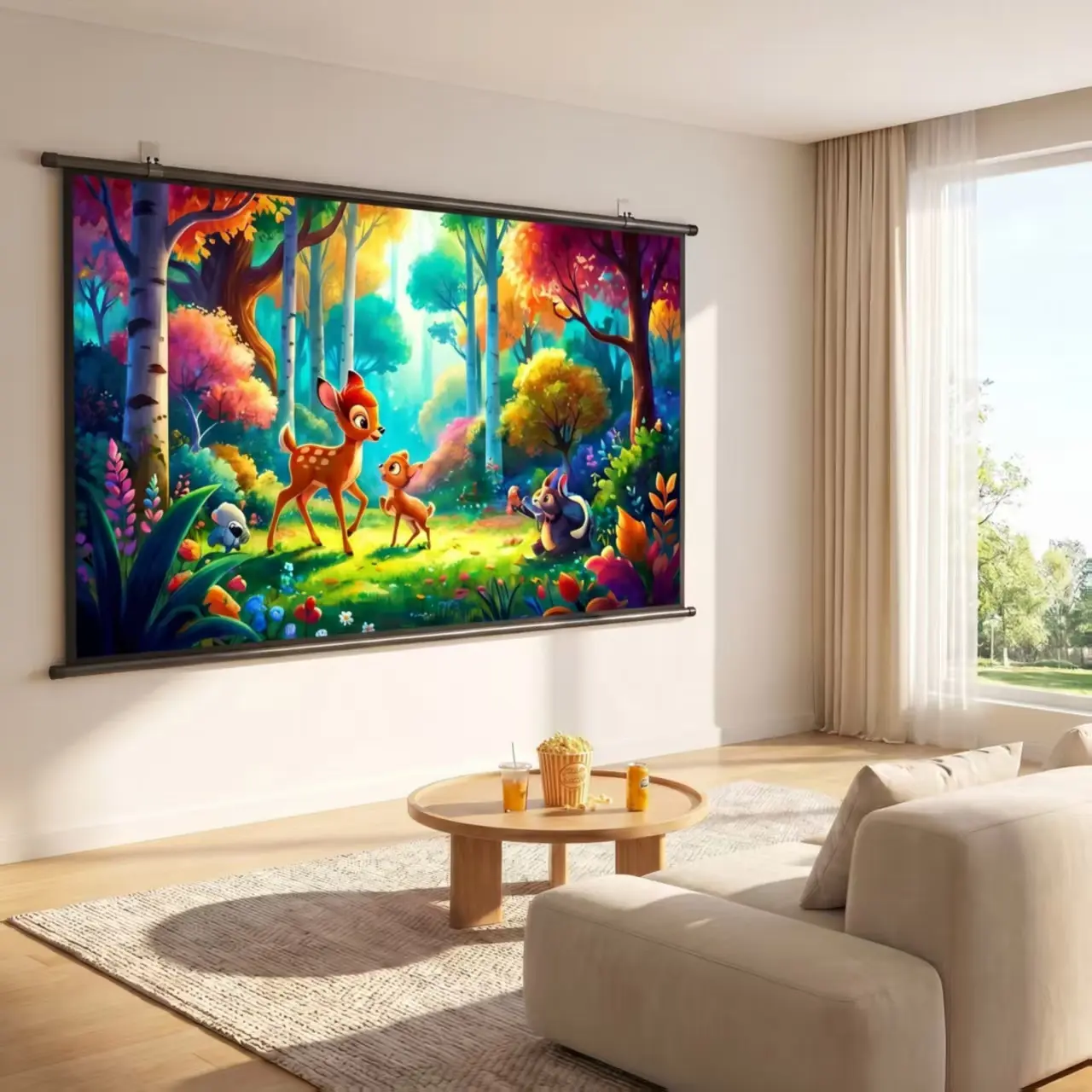 Home Projector Screen Wall Mounted Screen Outdoor Portable Screen 4K Anti Light Screen Removable Screen Equipment