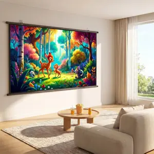 Home Projector Screen Wall Mounted Screen Outdoor Portable Screen 4K Anti Light Screen Removable Screen Equipment