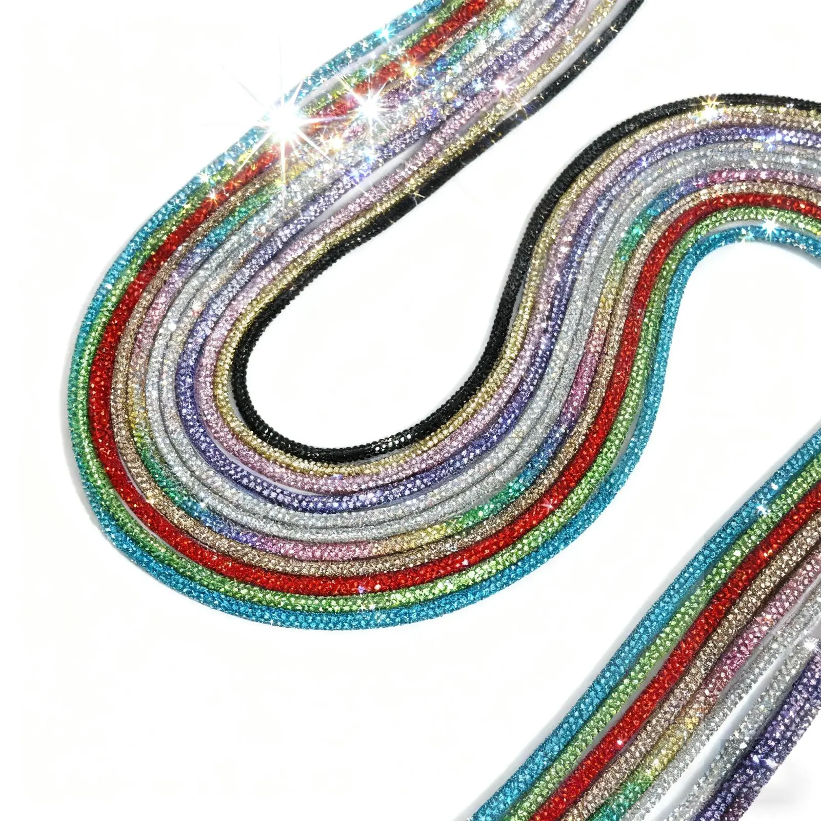 0.14in Rhinestone Glitter Shoelaces, 120cm/47in Exquisite Christmas Decor Crystal Footwear Laces, Colorful Drawstring for DIY Projects, Sneakers - Tip: Use on the right shoes, avoid pulling hard, Shoe Accessories, New Shoes