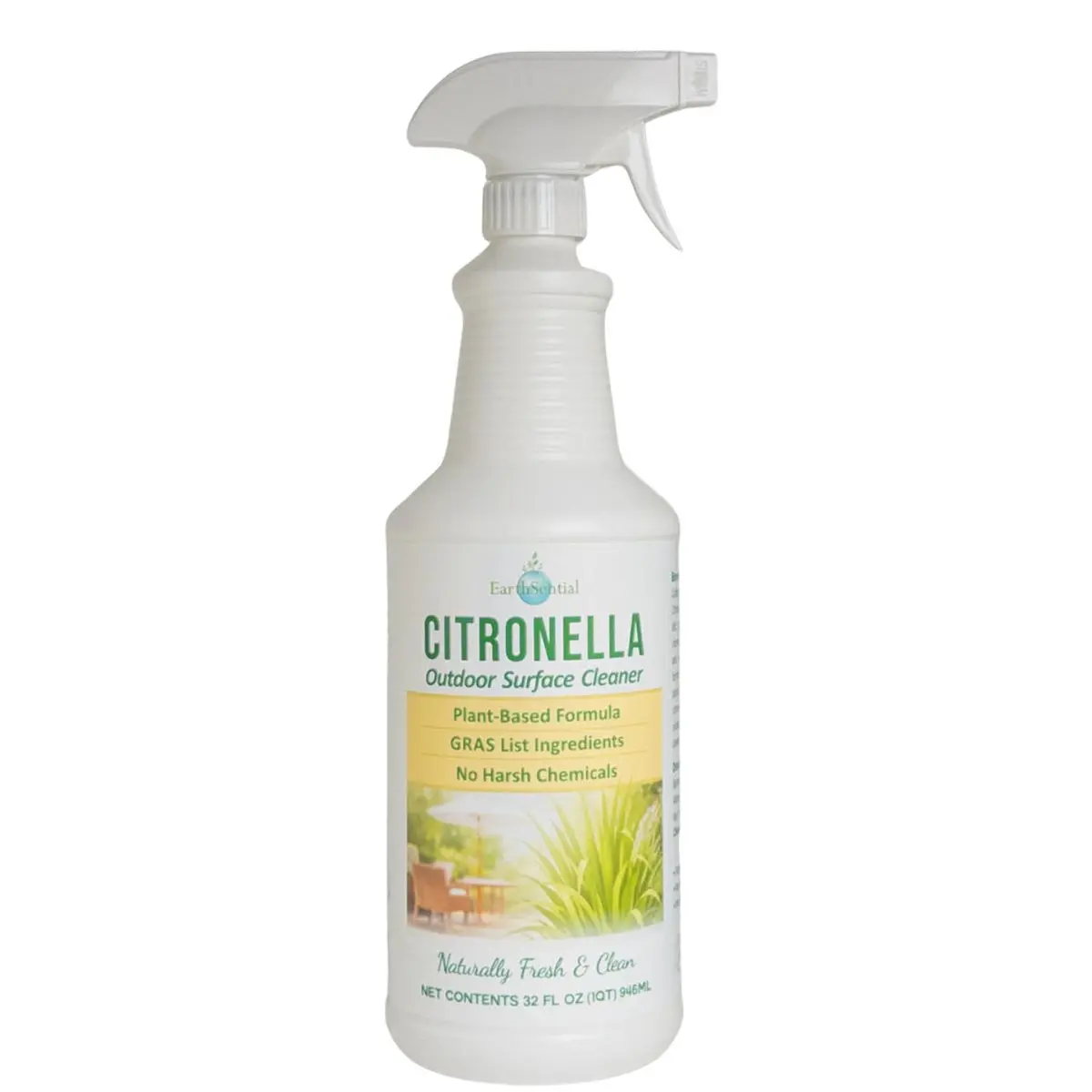 Citronella Outdoor Surface Cleaner – Plant-Based Patio & Deck Cleaner, Outdoor Furniture Wash, Made with Citronella Essential Oil, No Synthetics, 32 oz Spray