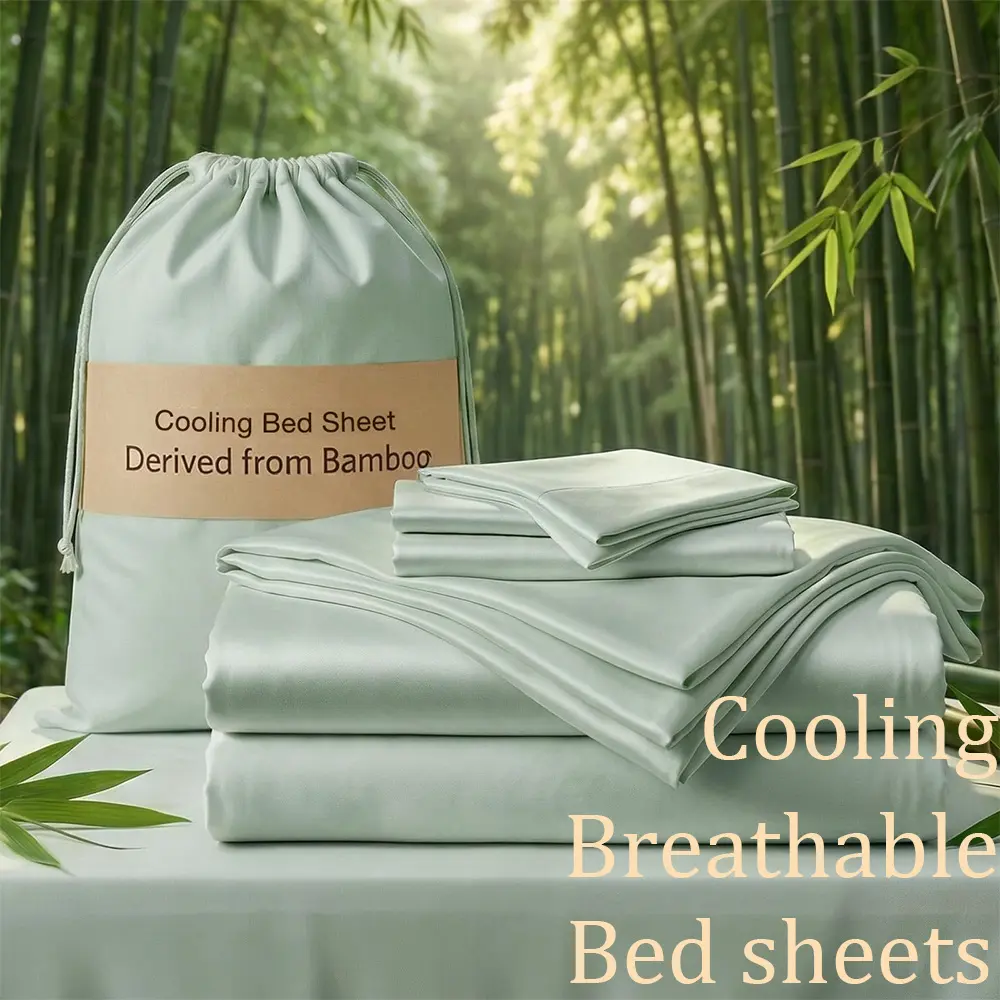 SASTTIE Ice Cooling Extra Deep bed Sheet Set - 4 Piece Breathable & Cooling Bed Sheets - Easily Fits 18 to 24 inch Mattress - Ultra Soft, Wrinkle & Fade Free with Extra Deep Pockets - Hotel Luxury Bedding - Navy Blue