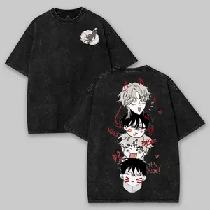 Low Tide in Twilight Manhwa Vintage Washed Graphic Tee Unisex Heavyweight Soft Cotton T-Shirt, BL Korean Steetwear Tshirt, BL Clothing Boys love Anime Manhwa Fabric Top