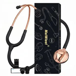 MaiWieel Master Stethoscope Single Head Estetoscopio with Tunable Diaphragm Professional Rainbow Chestpiece for Nurses Doctors Paramedics & Students High-Quality Home Medical Tool Healthcare Kit Rose Gold U7