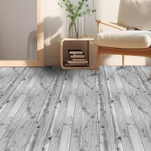 Wood Grain Pattern Self-adhesive Wallpaper, Waterproof & Moisture-proof Floor Sticker, Decorative Wallpaper for Home Living Room Bedroom Kitchen