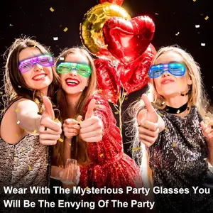 78-pcs holiday party set LED flashing glasses, glowing finger lights, ring lights and hair accessories ~