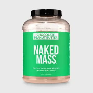 Naked Mass Chocolate Peanut Butter - Vegan Mass Gainer - 8LB - 50g of Protein, 1290 Calories - Only 8 Ingredients - Gluten-Free, Soy-Free, Non-GMO
