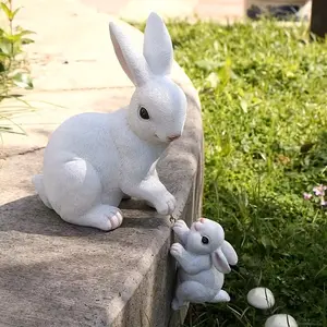 Realistic Parent-Child Rabbit Planter Hanger, Garden Decoration, Yard Decor, Outdoor Hanging Ornament, Realistic Design, Perfect Gift Idea