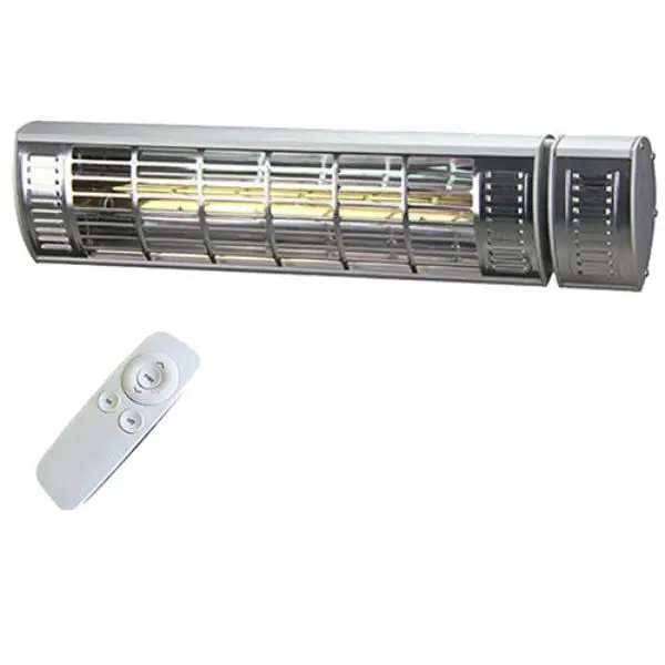 Sunheat 90990002 1500W Commercial & Restaurant Electric Wall Mounted Patio Heater with Remote, Silver