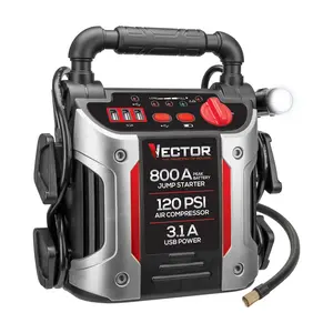 Vector Rechargeable 800 Peak Amp Jump Starter &Air Compressor
