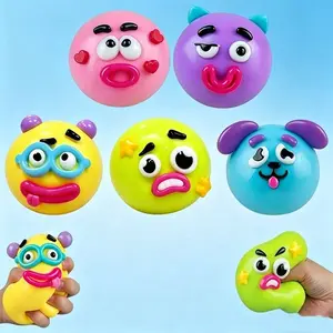 NEW Smushers Squishy Cutie Toy ,Funny Face Curiosities Dog Face Swap Squishy Soft Moldable Multisensory Stress Relief for Anxiety Safe Maltose Material Portable Sensory Decompression Party Favors