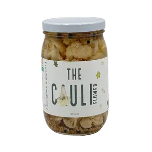 Evergreen & Market Pickled Cauliflower Snacks, 17 oz Glass Jar with Resealable Lid, Crisp-Tangy Bright Flavor, Contains Vinegar, 24-Month Shelf Life, Ideal for Salads, Sandwiches, Side Dishes