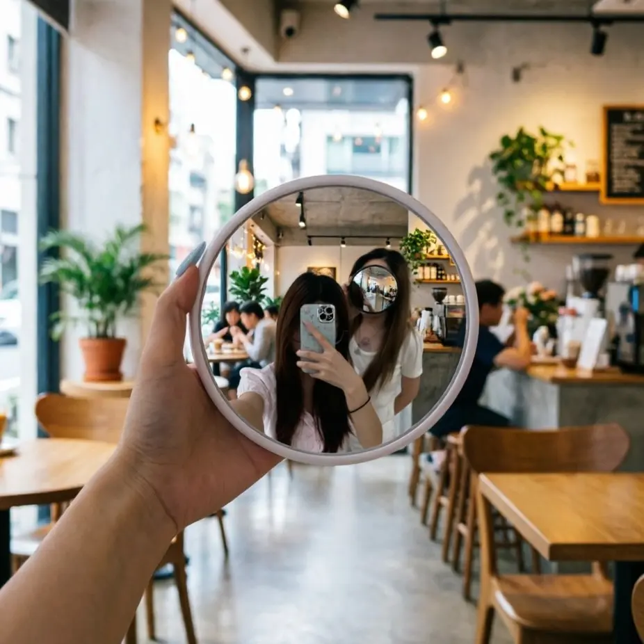 📸 The Ultimate "Fisheye" Selfie Spot! Black Art Decor Round Convex Mirror | Wide Angle Wall Mounted Mirror for Living Room, Trendy Industrial Aesthetic Prop