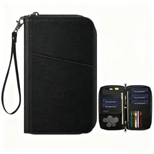 Passport Holder Wallet for Family of 5, RFID-Blocking Travel Document Organizer Clutch Bag, Durable Credit Cards Case Cover - Family Travel Essential