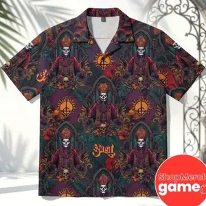 Ghost Band Papa Emeritus Skeletal Pope 2026 Rock Fashion Button Down Summer Collection Unisex Hawaiian Shirt ESZ