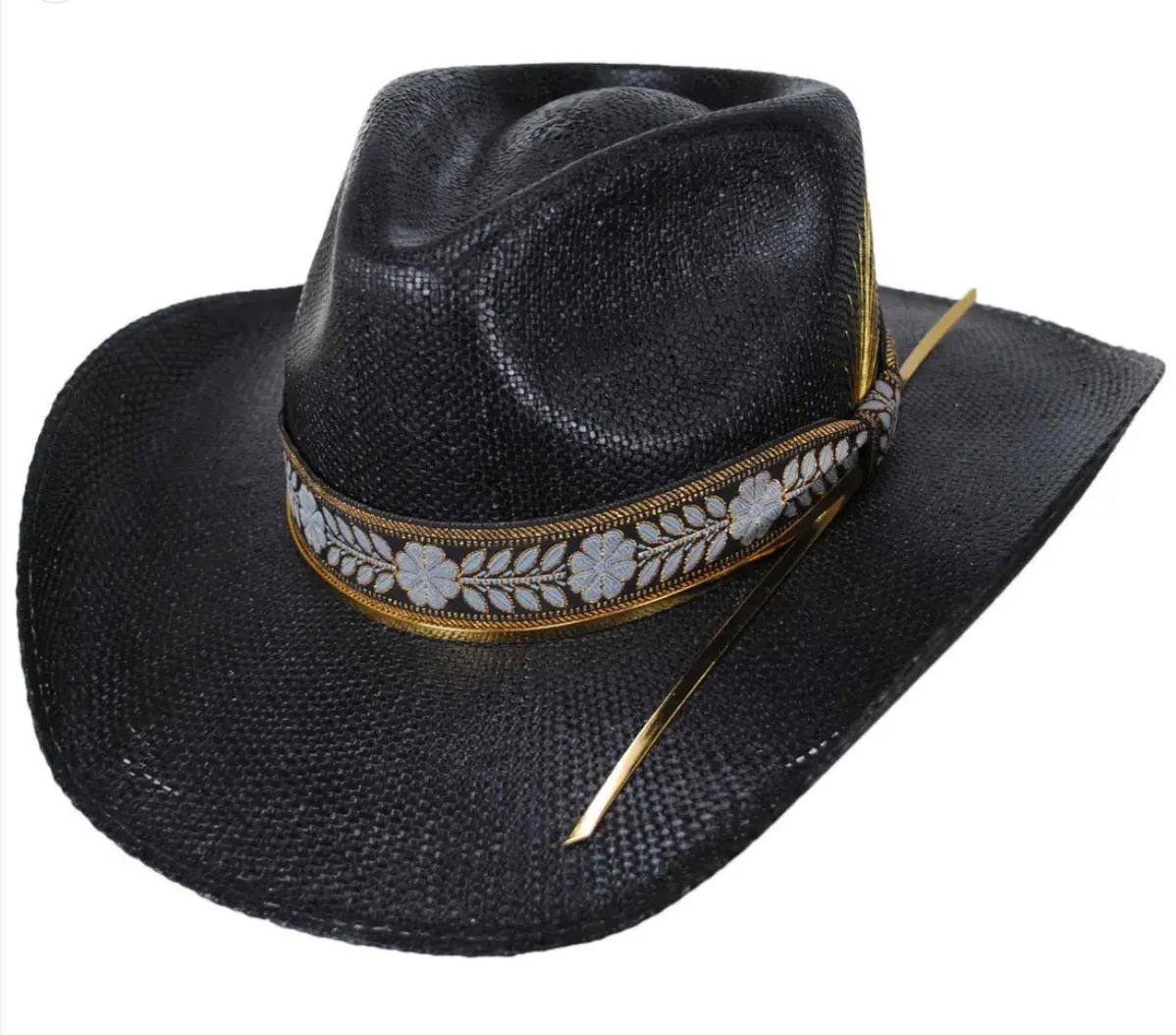 Stetson Wildflower Black Straw Cowgirl Hat