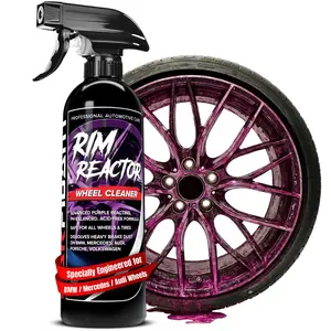 Carfidant Rim Reactor Wheel Cleaner 16 fl oz - No Scrub Formula, Safe for Alloy, Aluminium, Chrome & Black Wheels, pH Neutral Tire Care Solution