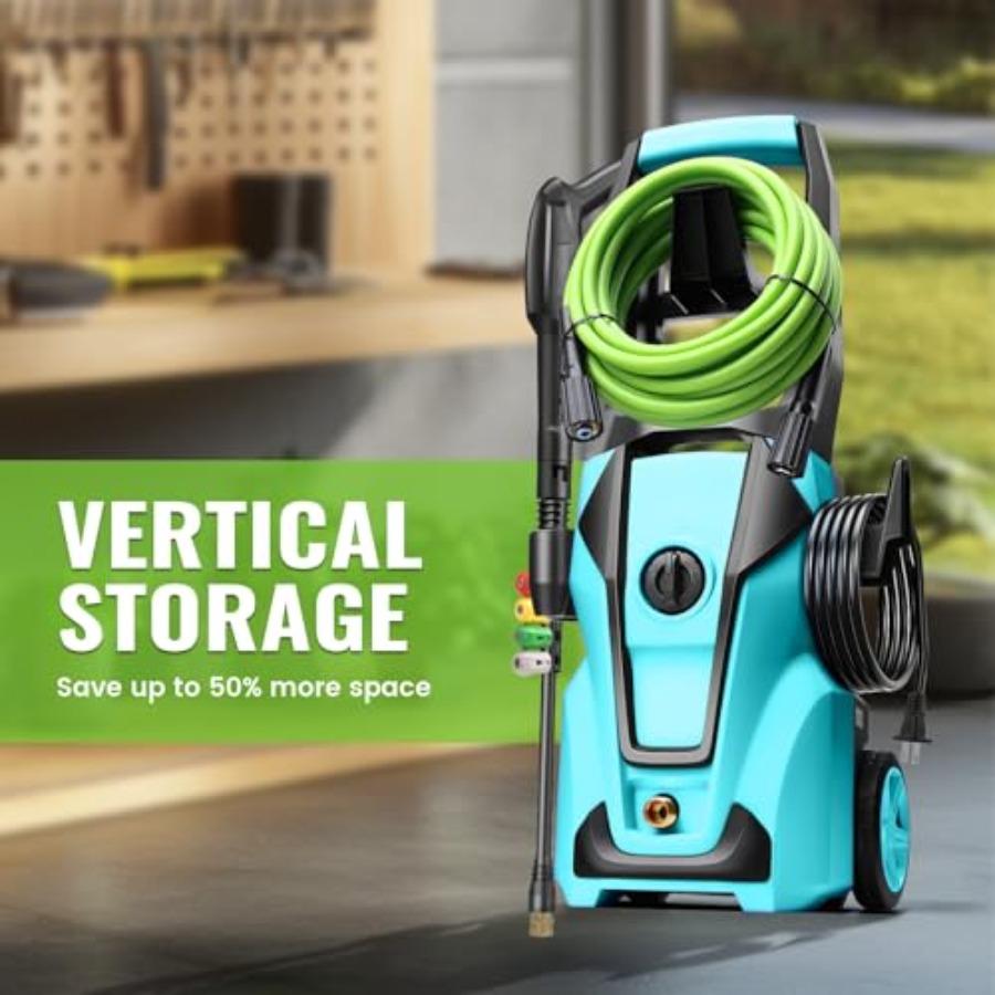 Professional Electric Pressure Washer 5000PSI Power Washer with Foam Cannon 4 Nozzles 33FT Hose and Soap Bottle Car Wash Machin