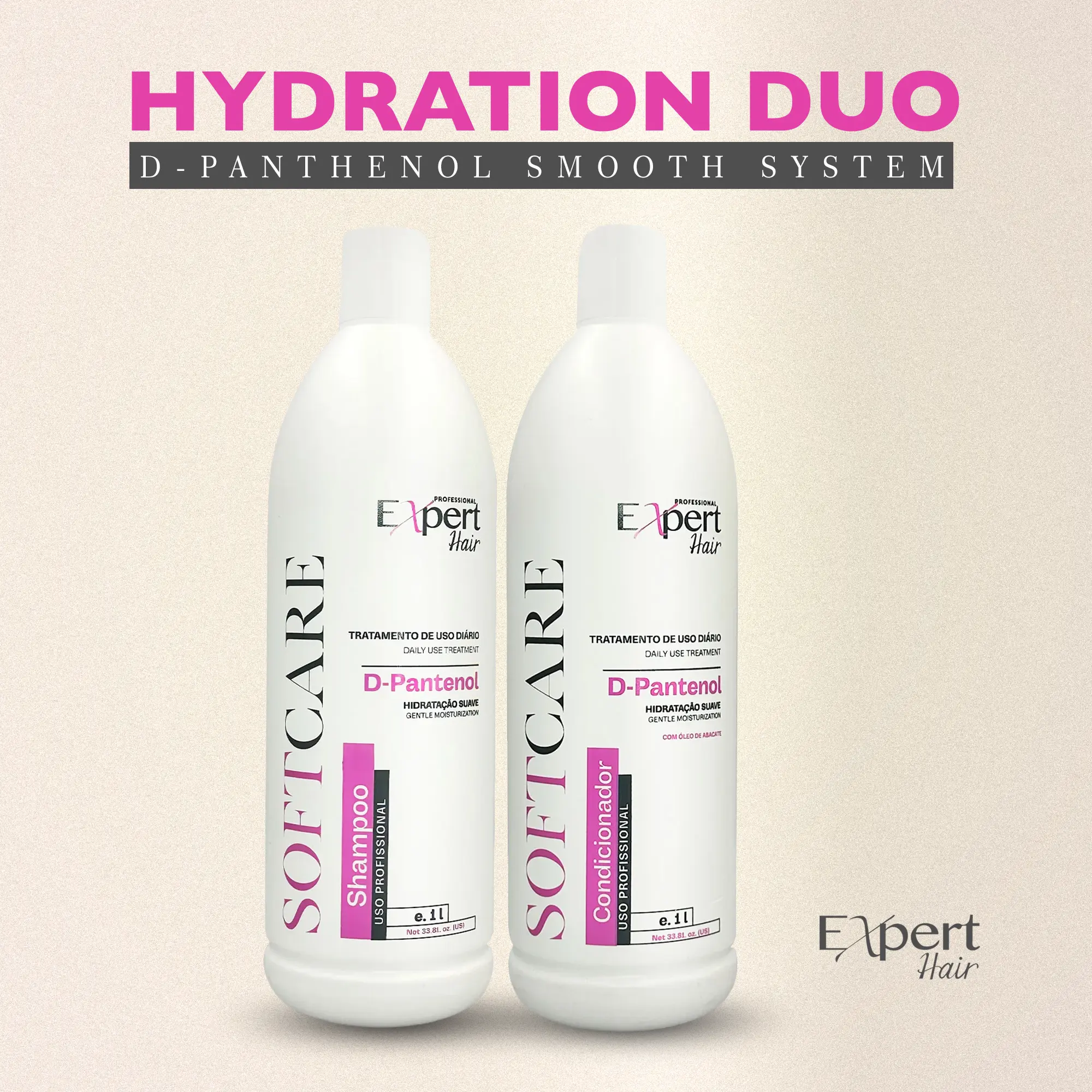 Expert Hair Professional Softcare Home Care Kit – Shampoo & Conditioner Set for Salon-Quality Hydration, Shine & Softness, All Hair Types, 33.81 fl oz Each (2-Piece Kit)