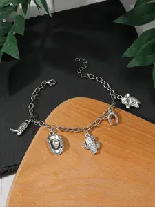 Vintage Cowboy Hat & Cactus Charm Design Adjustable Strap Bracelet, Fashion Jewelry for Party, Daily Clothing Decor, Trendy All-match & Exquisite Jewelry for Birthday Gift, Fashionable Bracelet