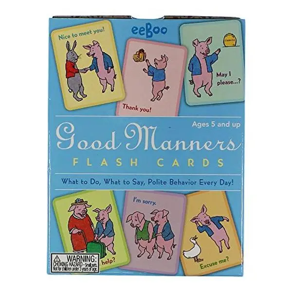 Used eeBoo Good Manners Learning Flash Cards, Educational Flashcards for Children's Literature Learning