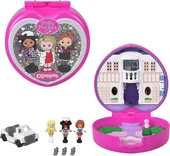Polly Pocket x Clueless 30th Anniversary Collectible Figurine Heart Shaped Box Compact [COLLECTIBLES], Collectible Figurines