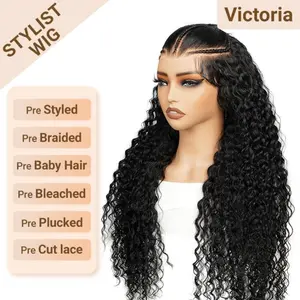 [Spring Musts] Wiggins Hair Stylist Wig Pre Braided Pre Cut Ready to Go Glueless Wigs Water Wave 13x4 Lace Front Wigs Human Hair Pre Bleached WeeklyDeals #SpringStatements