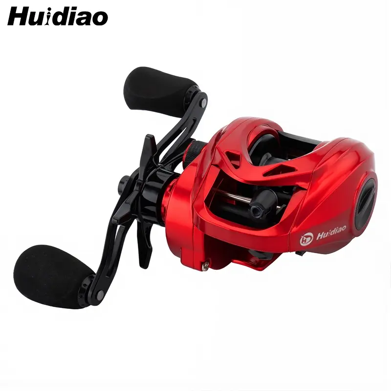 Huidiao 1pc 6.6oz Lightweight Baitcasting Reel 7.1:1 Gear Ratio 22lbs/10kgs Powerful Drag 10 Magnets Braking System Low Profile Casting Reel Alu Alloy Spool/Handle for All-water Fishing Saltwater Casting Reels Fishing Tackle Fishing Equipment