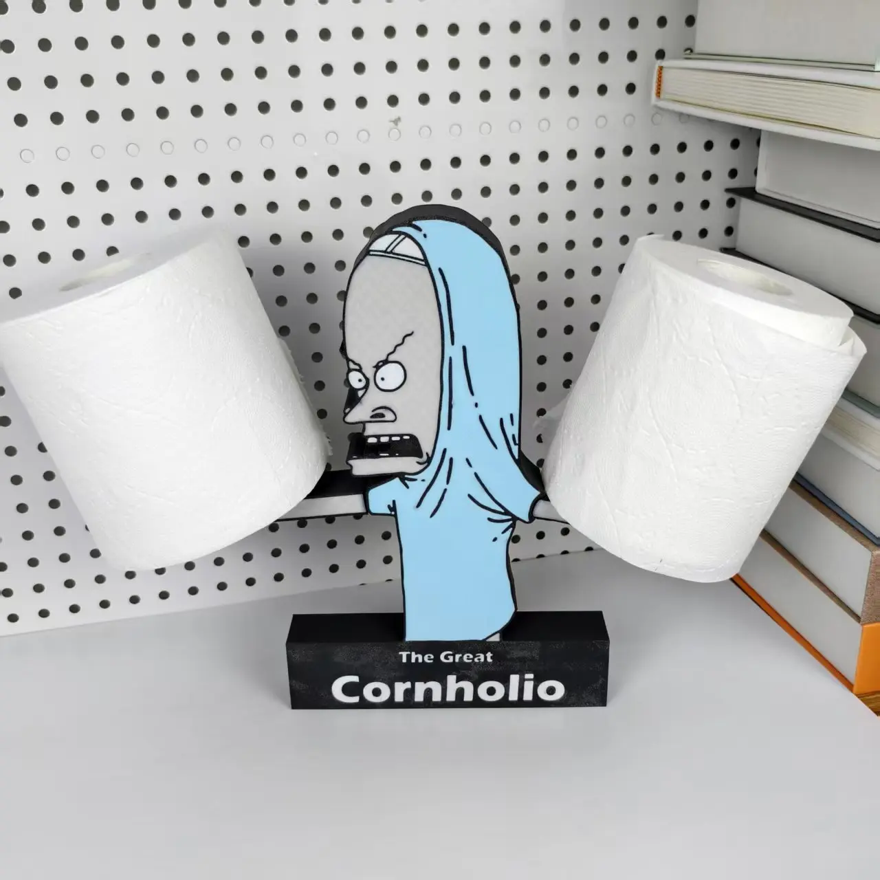 Cornholio Toilet Paper Holder - Durable Home Supplies Bathroom Organizing Accessory, Fun and Playful Character Design, Distinctive Label to Express Personality and Add a Unique Touch Bathroom Organization Bathroom Gadgets