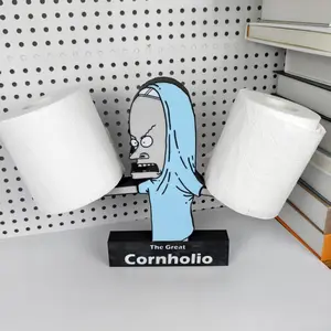 Cornholio Toilet Paper Holder with Character Design and The Great Cornholio Label Fun Functional Bathroom Accessory