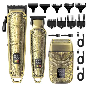 Professional Hair Trimmer Kit, 1 Set Electric Hair Clipper Barber Clippers with Limited Comb & Charging Cable & Cleaning Brush, Great Gifts for Men, Men's Gifts