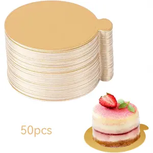 50pcs Cake Stands, Round Cardboard Cake Boards, Perfect for Cake Decoration, Party Supplies, DIY Cakes, Baking Accessories, Cake Decorating Supplies