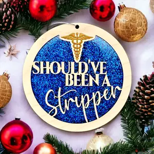 Should've Been a Stripper Ornament, Healthcare Ornament, Funny Christmas Gift, Handmade Christmas Gift for Healthcare Workers