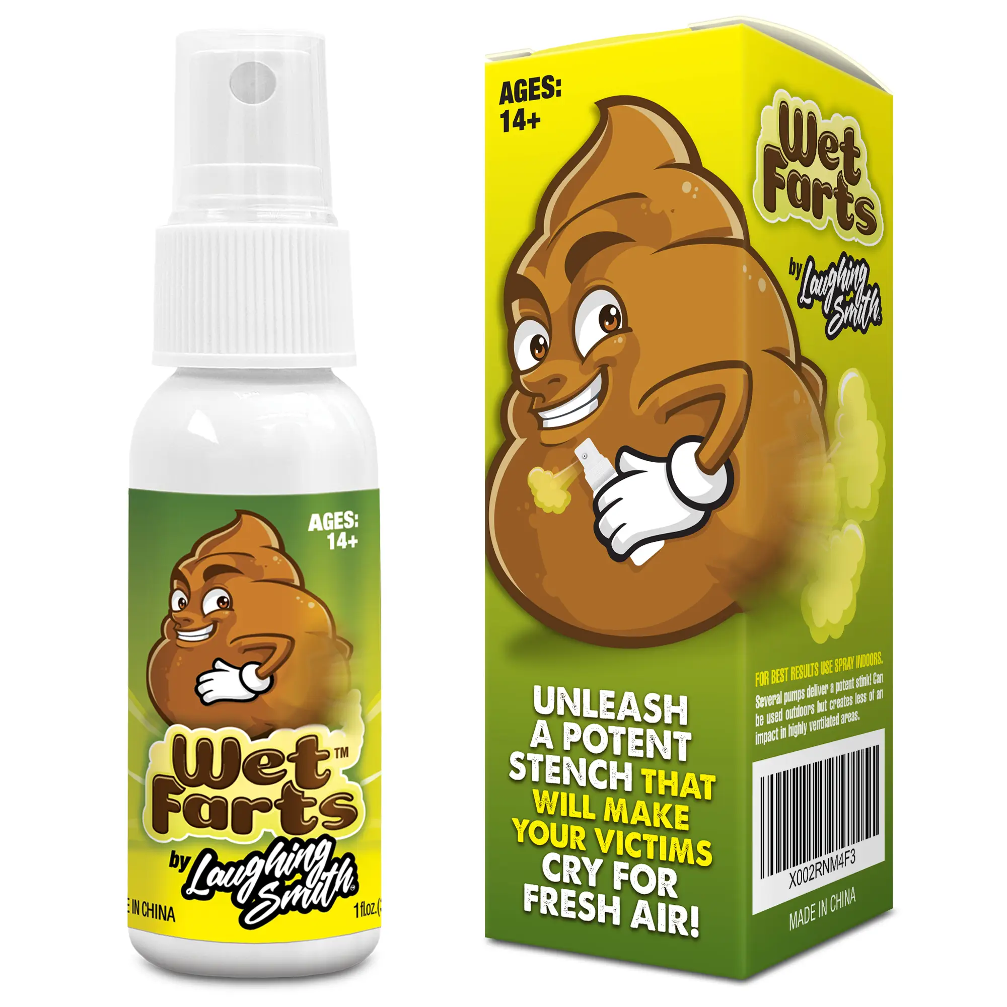 Laughing Smith - Wet Farts - Potent Stink Spray - Extra Strong Stink - Hilarious Gag Gifts & Pranks for Adults or Kids - Prank Stink Stuff - Non Toxic