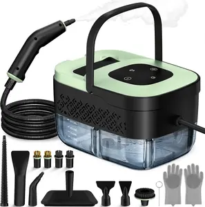 Portable Steam Cleaner with 16-Piece Accessories, 6-Level Adjustable & 15s Fast Heat-Up Handheld Steamer for Home, Tile, Grout, Grease, Car Detailing