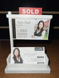 Business Card Holder 3D printed with Sold Sign for Real Estate Agents