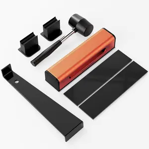 Floor Gap Fixer Tool for Laminate Floor Gap Repair, with Suction Cup, Rubber Mallet Hammer, Pull Rod, Replaceable Sticky Pad and Replaceable End Cap